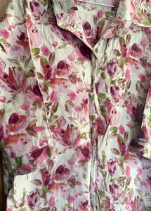 Floral Print Button-Down Top