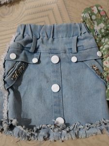 Baby Girl Dress Top Scart Danim Scart With Fancy Top