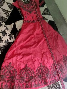 Elegant Pink Embroidered Gown