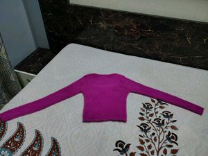 Purple Fuzzy Knit Top