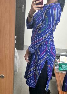 Blue Bandhani Print Kurti