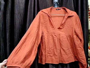 SHEIN Orange Long Sleeve Top