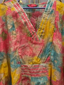 Women Tie &amp; Dye PrintedMaternity Kaftan Midi Dress