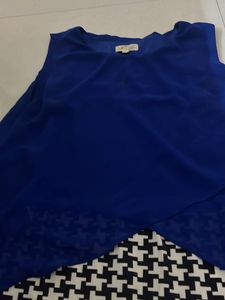 Chic Blue &amp; Houndstooth Dress