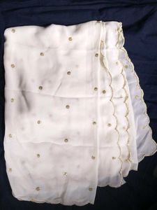 Elegant Off-White & Gold Dupatta