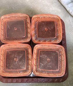 Vintage Square Food Containers - Set of 4