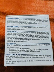 New - AUREANA OIL CONTROL MOISTURIZING CREAM