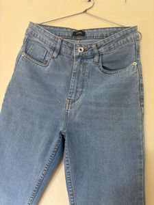 High Waisted Ice Blue Jeans