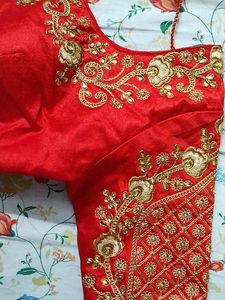 Red Heavy Embroidered Blouse