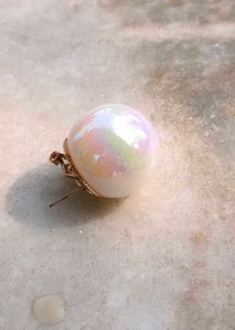 Oversized Rainbow Pearl Easy Back Closure Earrings