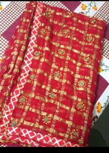 Gat Chola Heavy Red Saree With Blouse