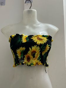 Sunflower Printed Tube Top