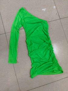 sexy bodycon dress one shoulder (green colour)