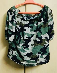 Camouflage Print Top