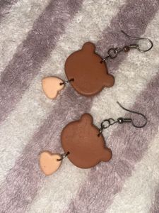 Sweet Clay Bear Face Earrings