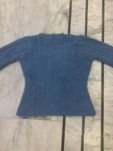Blue Woollen Crop Top