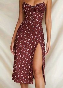 Pinteresty Corset Style Front Slit Dress