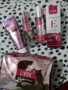 Livon 2 Hair Serum And Curl Cream With Free Purse