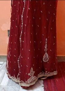 Red Velvet Embellished Blouse