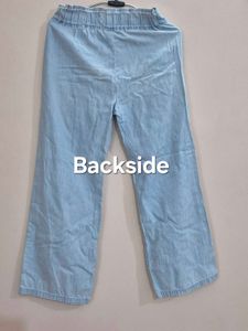 Light Wash Denim Palazzo Pants
