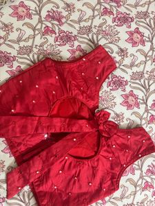 Red Embellished Blouse