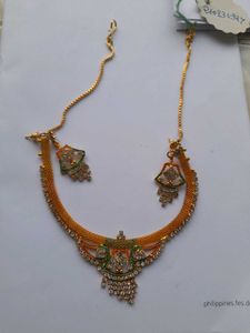 AD Jwellery Set Along With Hathphool