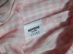 SAVANA pink Checkered Shorts