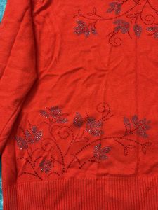 ORANGE Embellished Sweater + free gift