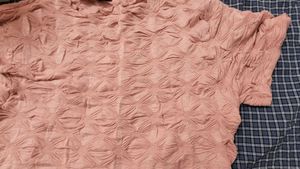 Textured Peach Short Sleeve Top