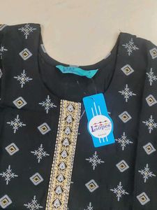 Elegant Black Printed Kurta