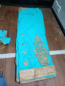 Elegant Turquoise Saree