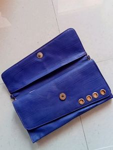 Attractive Blue Sling Bag With Chain