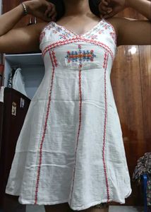 Embroidered White Sundress