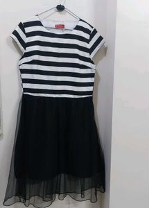 Striped Fit & Flare Dress