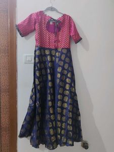 Pink &amp; Navy Blue Maxi Dress