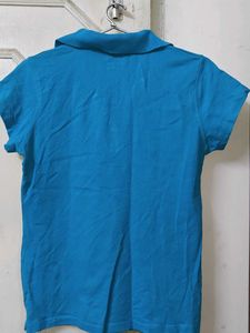 Comfort Fit Blue Short Sleeve Polo T-Shirt Women