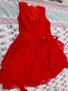 Red Sleeveless Party Dress