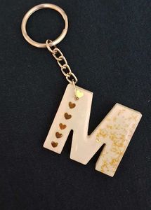 Resin M Letter Keychain