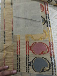 Elegant Off-White Saree with Paisley Border
