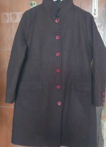 Elegant Burgundy Coat (Size-L)