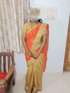 Elegant Peach Saree