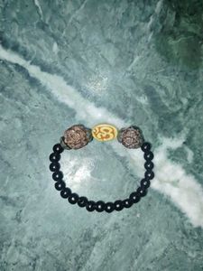 Beaded Bracelet with Rudraksha Accents