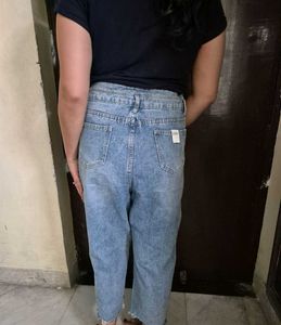 Trendy Blue Straight Jeans For Women