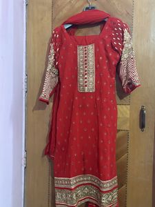 Red and Gold Salwar Kameez