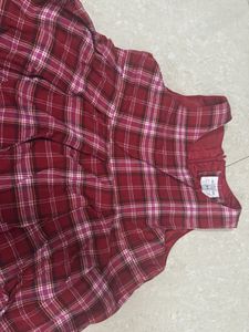 Red Plaid Girls Dress