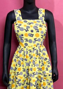 Yellow Circle Print Sundress