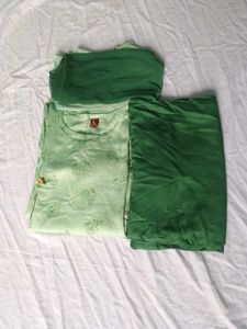 Green Printed Kurta Set