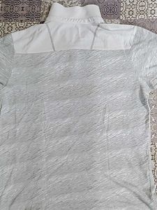 Gray and White Short Sleeve Polo Shirt