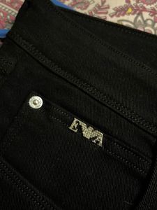 EMPORIO ARMANI Straight Fit Jeans Jet Black