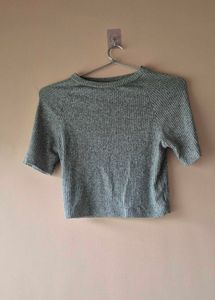 Grey Crop Top